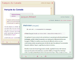 Notices d'auteurs, de langues, familles de mots...