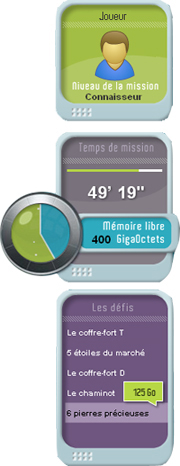 Console de jeu pour la mission 