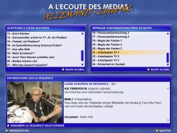 Le menu de choix de documents