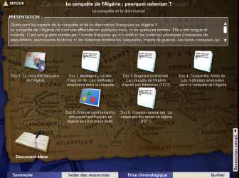 Chaque s�quence p�dagogique s'appuie sur une s�lection de cartes, textes, images et offre un document de travail pour l'�l�ve