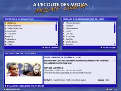 Le menu de choix de documents