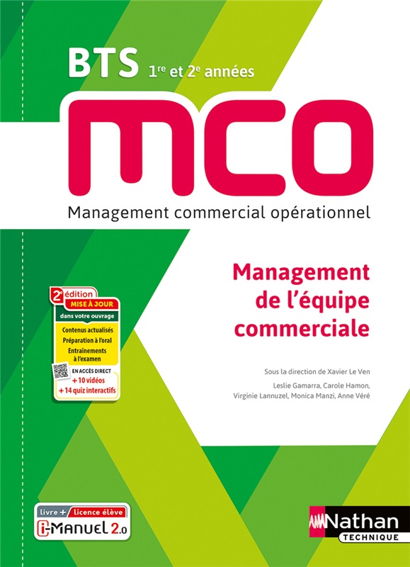 Management de l'équipe commerciale - BTS MCO 1re et 2e années - Coll. BTS MCO - Ed. 2023