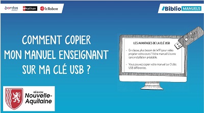 Copier mon manuel enseignant sur clé USB Nouvelle Aquitaine