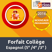 Bordas Accompagnement Numérique Personnalisé - Forfait Collège - Espagnol Couverture