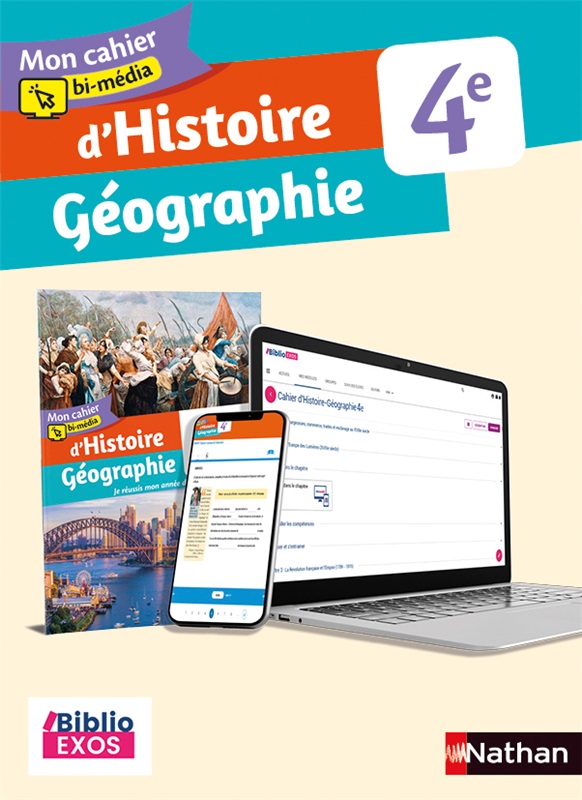 Mon cahier bi-média d'Histoire-Géographie 4e (2022)