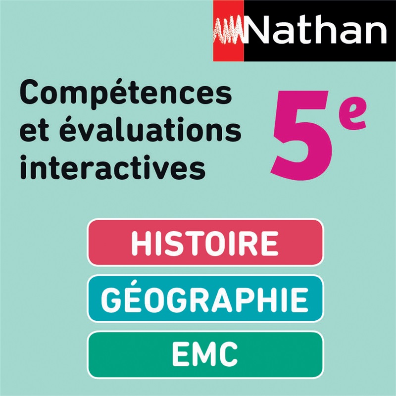 Evaluations et compétences interactives en Histoire-Géo EMC 5e Couverture