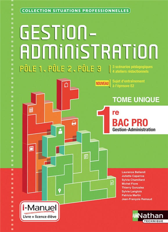 Gestion Administration Pôle 1/Pôle 3 - 1re Bac Pro - Coll. Situations professionnelles Couverture
