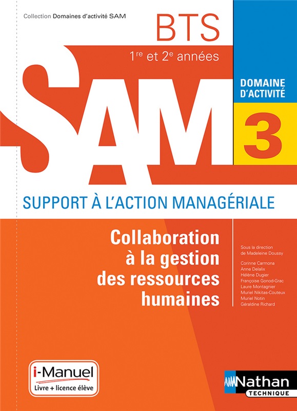 BTS SAM - Domaine d'activité 3 - Collaboration à la Gestion des Ressources Humaines Couverture