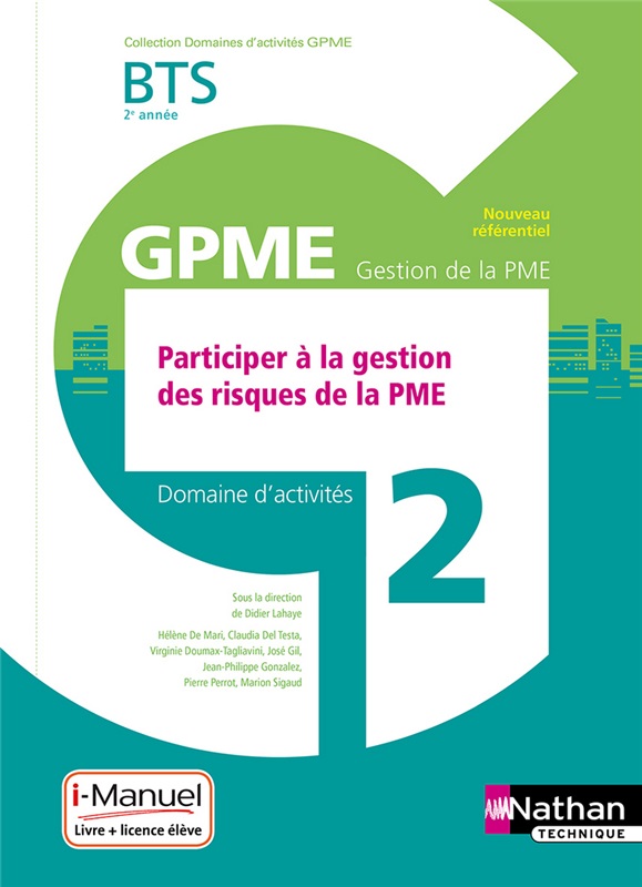 Domaine d'activités 2 - Participer à la gestion des risques de la PME - BTS GPME 2e année Couverture