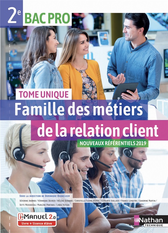 Familles des métiers de la relation client - Tome unique - 2de Bac Pro MRC - Ed. 2019 Couverture