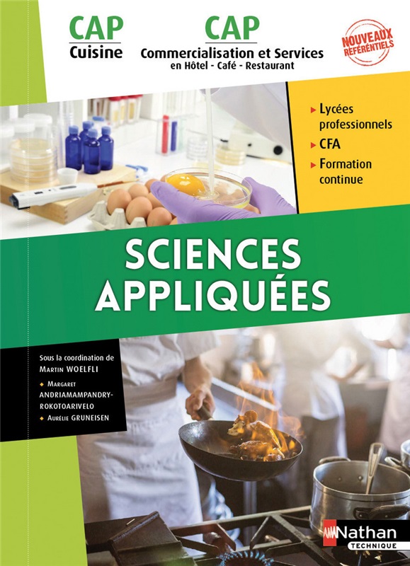 Sciences appliquées - CAP Cuisine et CAP Commercialisation et Services en HCR - Ed. 2020 Couverture