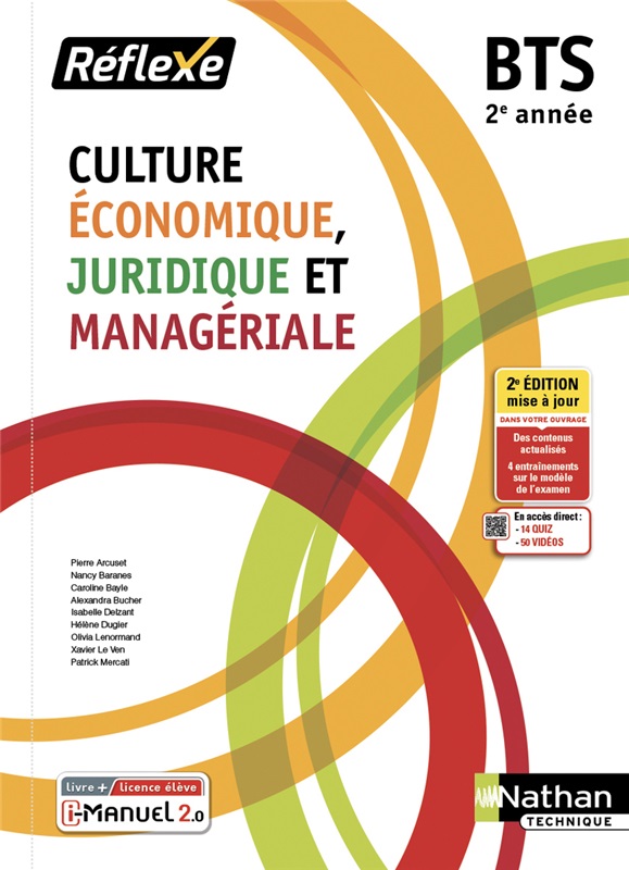 Culture Economique, Juridique et Managériale - BTS 2e année - Coll. Réflexe - Ed. 2022
