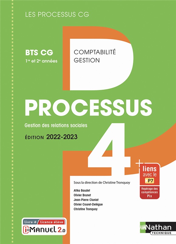 Processus 4 - Gestion des relations sociales - BTS CG 1re et 2e années - Coll. Les processus CG - Ed. 2022