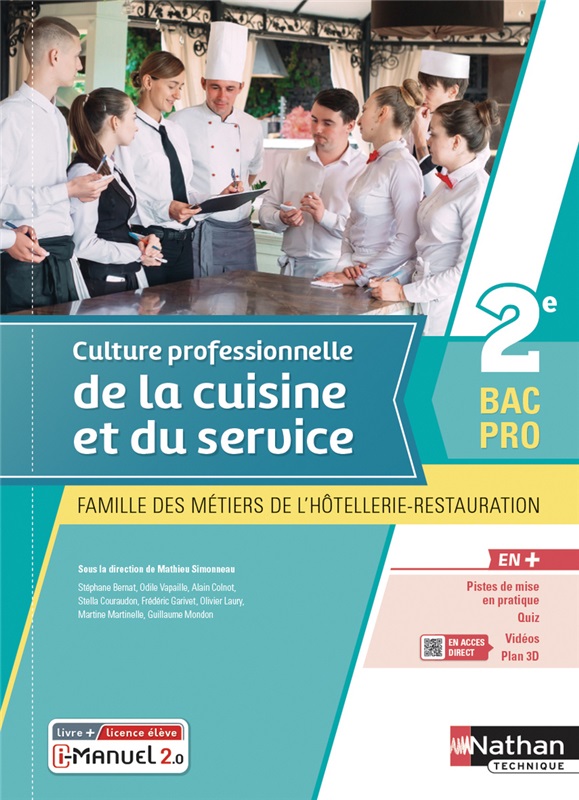 Culture professionnelle de la cuisine et du service - 2de Bac Pro FMHR - Ed. 2021 Couverture