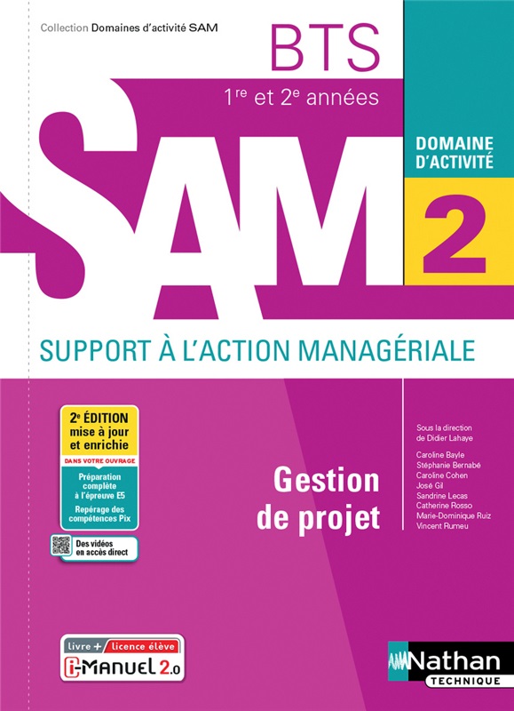 Domaine d'activité 2 - Gestion de projet - BTS SAM 1re et 2e années - Coll. Domaines d'activité SAM - Ed. 2021