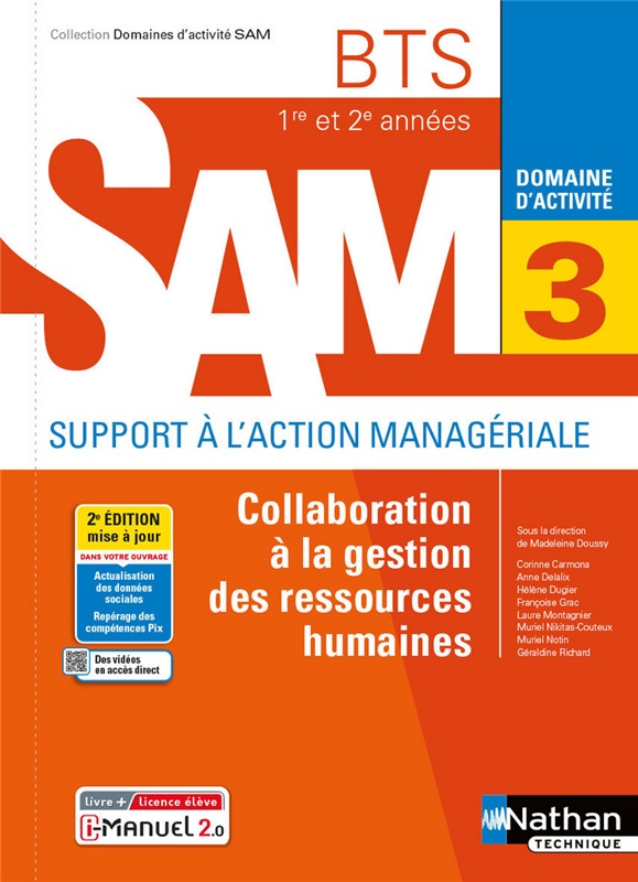 Domaine d'activité 3 - Collaboration à la gestion des ressources humaines - BTS SAM 1re et 2e années - Coll. Domaines d'activité SAM - Ed. 2021