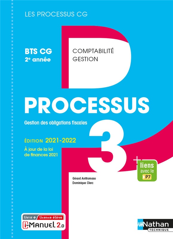 Processus 3 - Gestion de obligations fiscales - BTS CG 2e année - Coll. Les Processus CG - Ed. 2021 Couverture