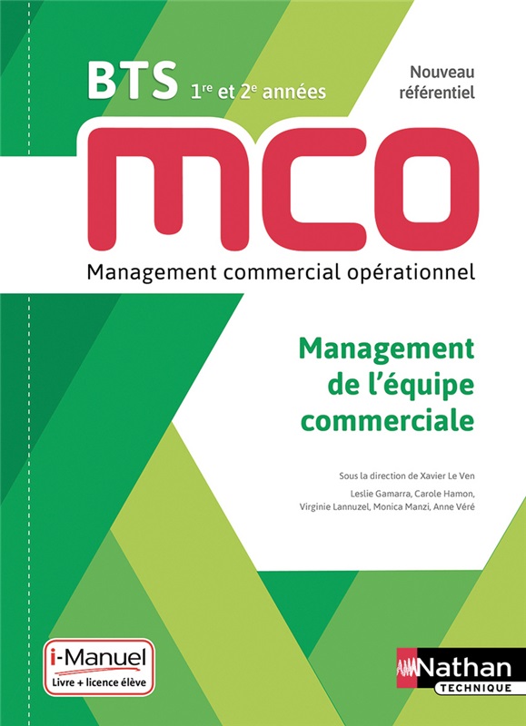 Management de l'équipe commerciale - BTS MCO 1re et 2e années - Coll. BTS MCO - Ed. 2019