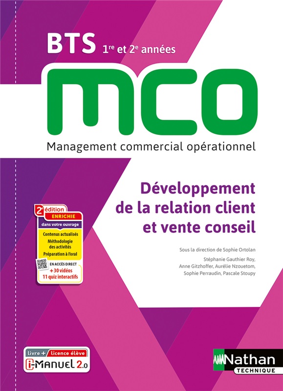 Développement de la relation client et vente conseil - BTS MCO 1re et 2e années - Coll. BTS MCO - Ed. 2023 Couverture