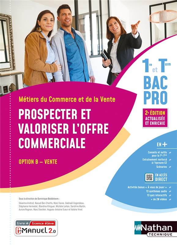 Prospecter et valoriser l'offre commerciale Opt B - 1re/Tle Bac Pro Métiers du Commerce et de la Vente - Ed. 2023 Couverture