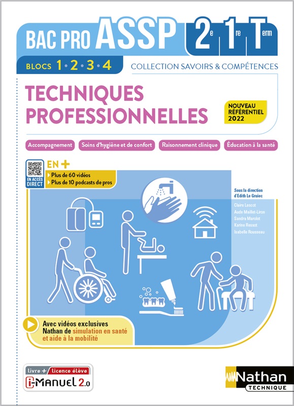 Techniques professionnelles - Blocs 1, 2, 3 et 4 - 2de/1re/Tle Bac Pro ASSP - Coll. Savoirs et Compétences - Ed. 2023 Couverture