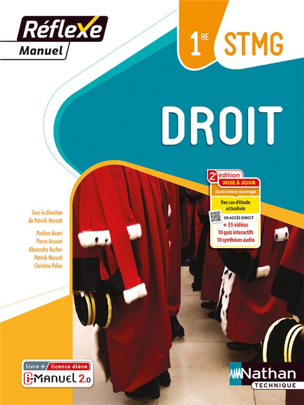 Droit - 1re STMG Coll. Réflexe - Ed. 2023 Couverture