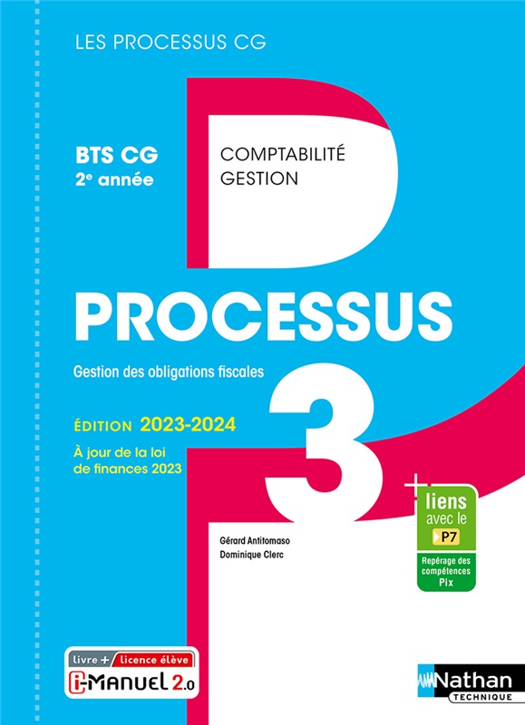 Processus 3 - Gestion des obligations fiscales - BTS CG 2e année - Coll. Les Processus CG - Ed. 2023
