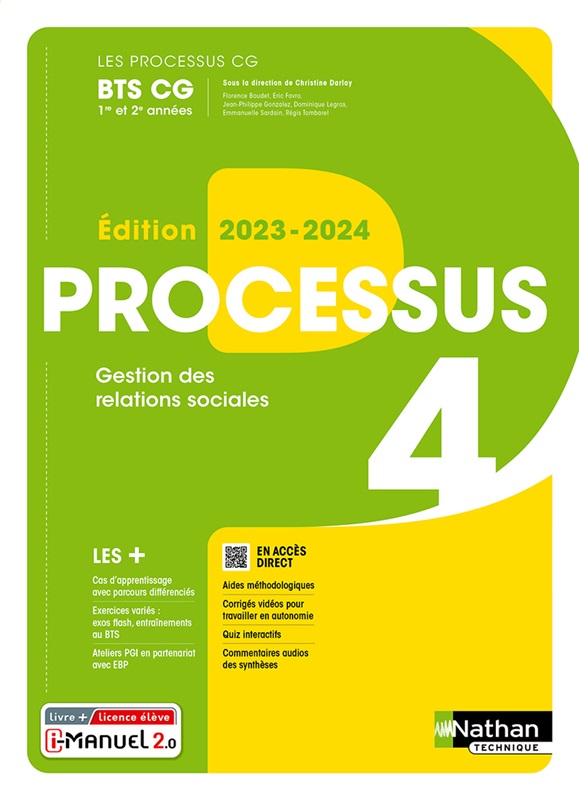 Processus 4 - Gestion des relations sociales - BTS CG 1re et 2e années - Coll. Les Processus CG - Ed. 2023