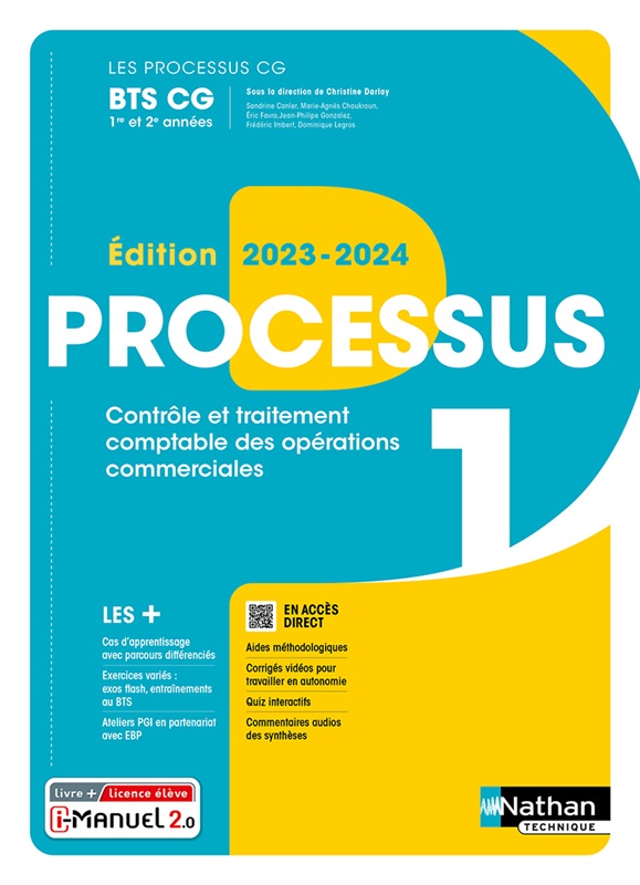Processus 1 - Contrôle et traitement comptable des opérations commerciales - BTS CG 1re et 2e années - Coll. Les Processus CG - Ed. 2023