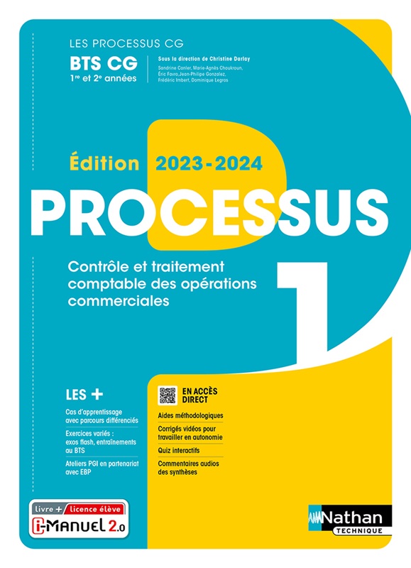 Processus 1 - Contrôle et traitement comptable des opérations commerciales - BTS CG 1re et 2e années - Coll. Les Processus CG - Ed. 2023 Couverture