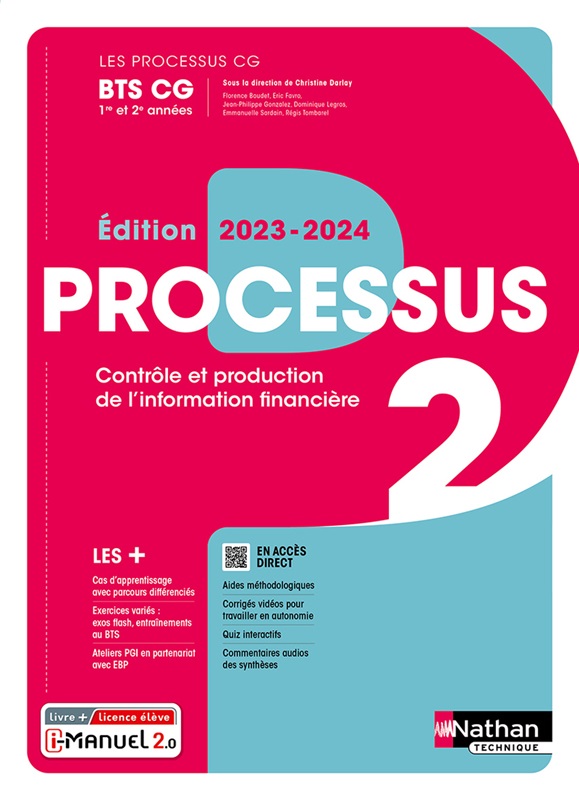 Processus 2 - Contrôle et production de l'information financière - BTS CG 1re et 2e années - Coll. Les Processus CG - Ed. 2023 Couverture