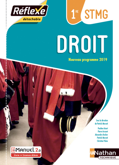 Droit - 1re STMG - Coll. Réflexe - Ed. 2019 Couverture