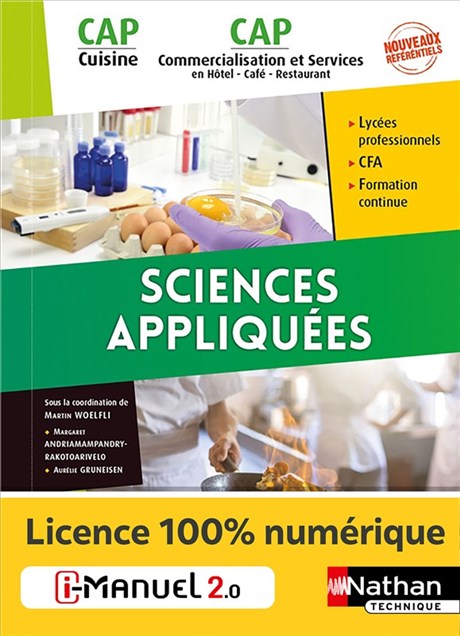 Sciences appliquées - CAP Cuisine et CAP Commercialisation et Services en HCR - Ed. 2020 Couverture